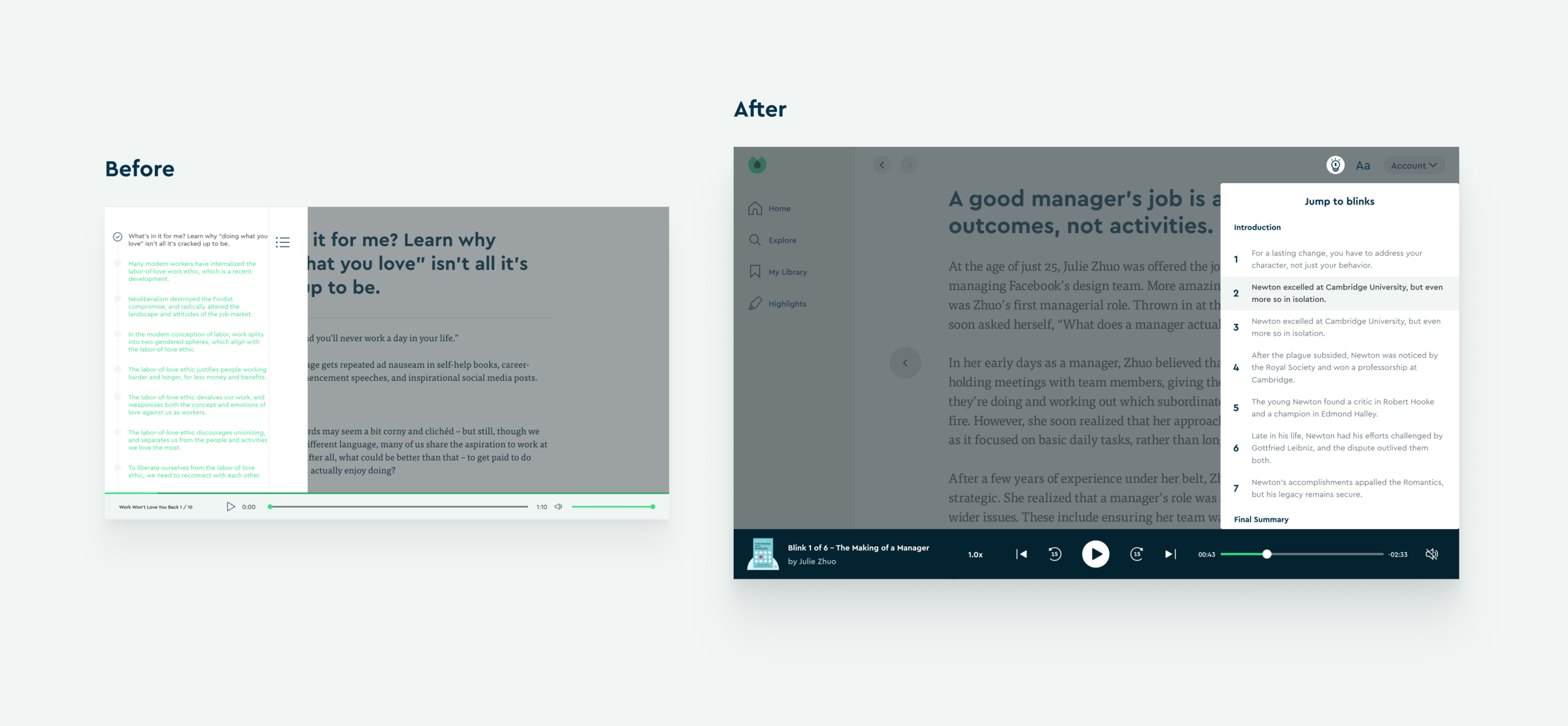 Key Ideas section — before and after