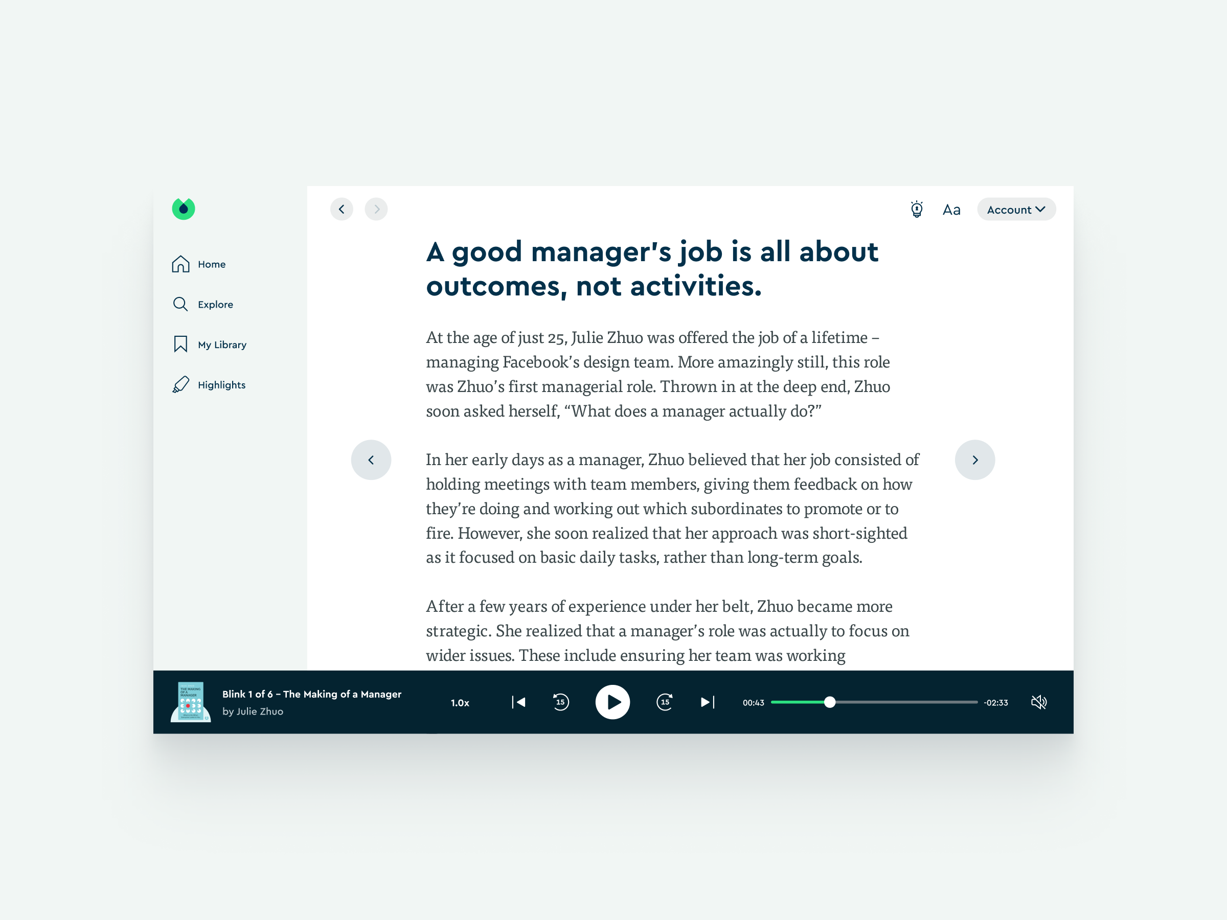 Blinkist web player cover
