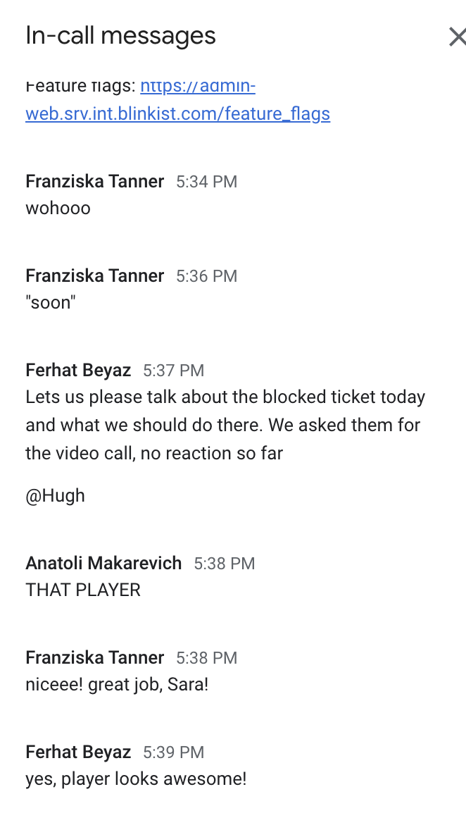 User feedback
